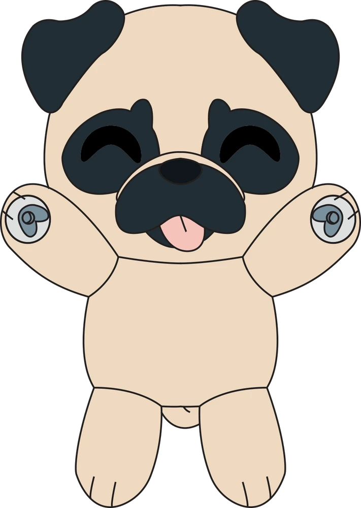 Pug Splatt Plush (9in) 1 Pug Splatt Plush (9in)